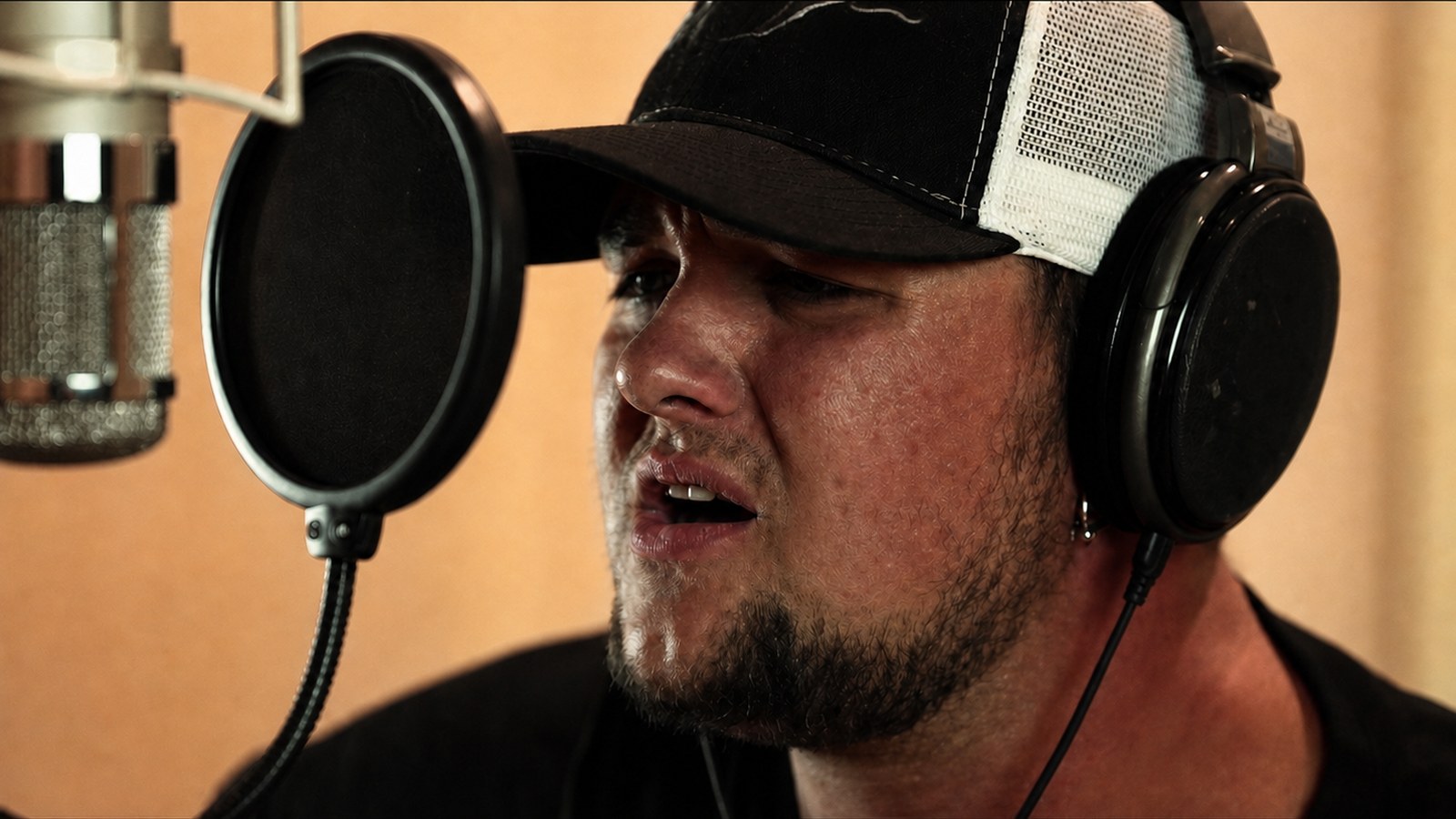 Country artist Landon Shill during his Hit Warehouse recording project